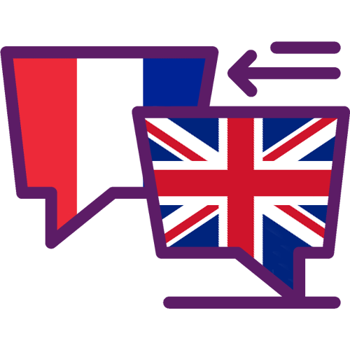 Icône d'interprétation (de l'anglais vers le français)