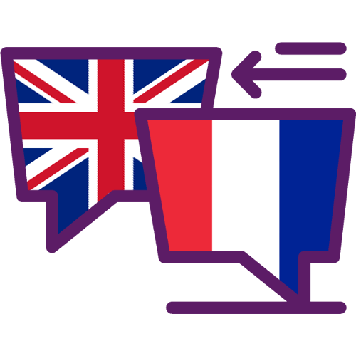 Icône d'interprétation (du français vers l'anglais)