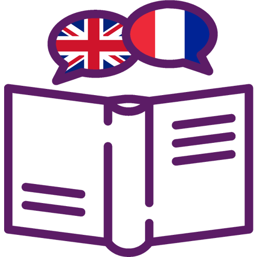 Icône de traduction (du français vers l'anglais)